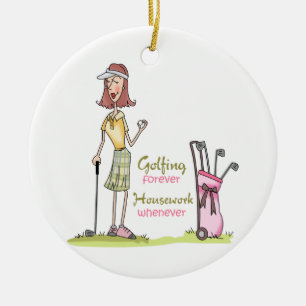 Golfing Forever Ceramic Ornament