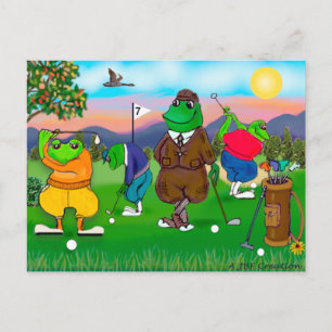 Golfing Frogs - Tournament Postcard