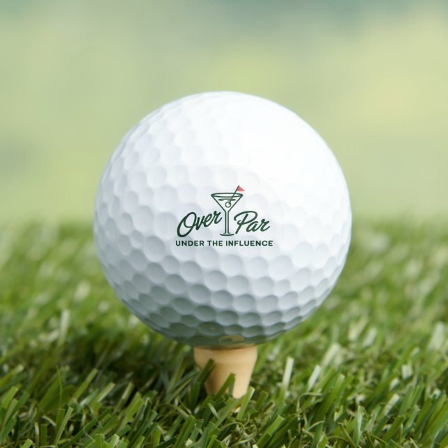 Golfing Gift Over Par And Under The Influence Golf Balls (Insitu Tee)