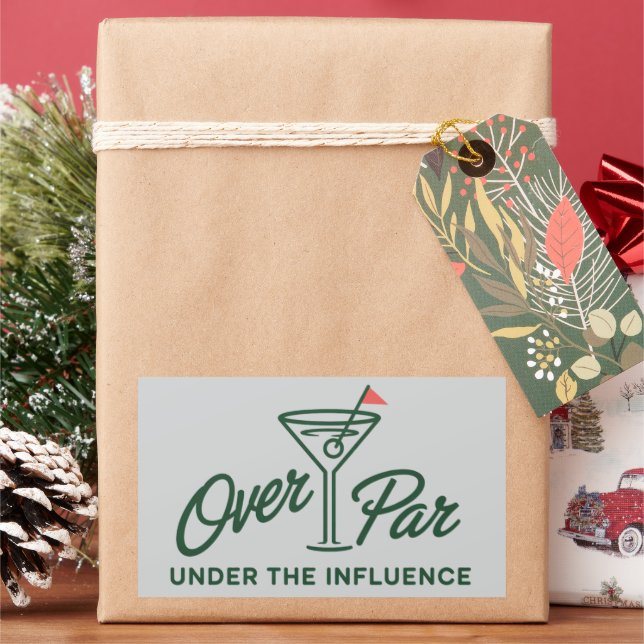 Golfing Gift Over Par And Under The Influence Golf Sticker (Holiday)