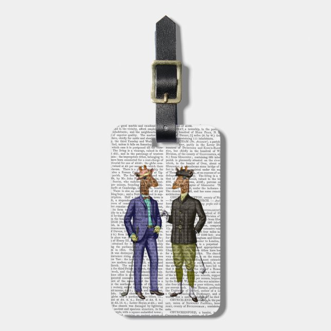 Golfing Giraffes 2 Luggage Tag (Front Vertical)