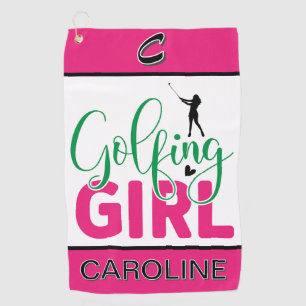 Golfing Girl Customized Golf Towel