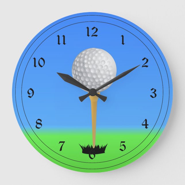 Golfing - Golf Ball on a Tee Large Clock (Front)