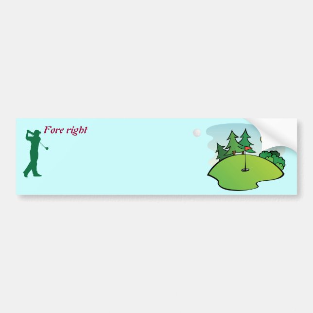 Golfing Golf Course Hole. Bumper Sticker (Front)