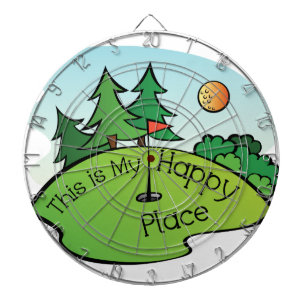 Golfing Golf Course Hole Happy Place Dartboard