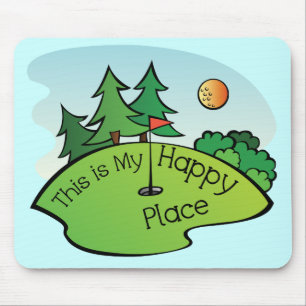 Golfing Golf Course Hole Happy Place Mouse Pad
