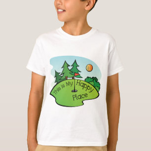 Golfing Golf Course Hole Happy Place T-Shirt