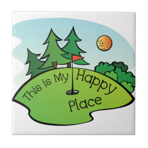 Golfing Golf Course Hole Happy Place Tile
