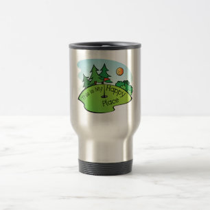 Golfing Golf Course Hole Happy Place Travel Mug