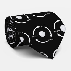 Golfing Golf Eat Sleep Repeat Sports Fan Saying Tie