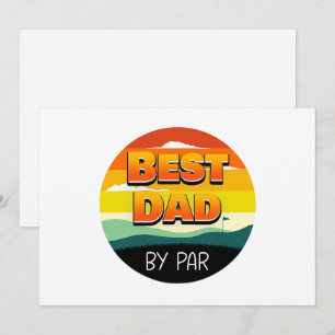 Golfing Golfer Dad Best Dad By Par Holiday Card