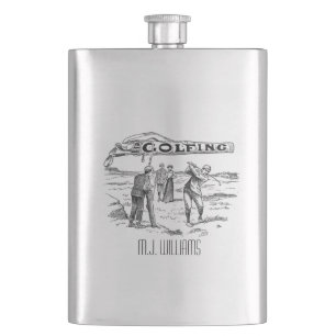 Golfing Golfer Golf Vintage Golf Player Tournament Hip Flask