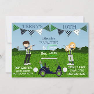 Golfing Golfers Tee Golf Cart Golf Ball Birthday