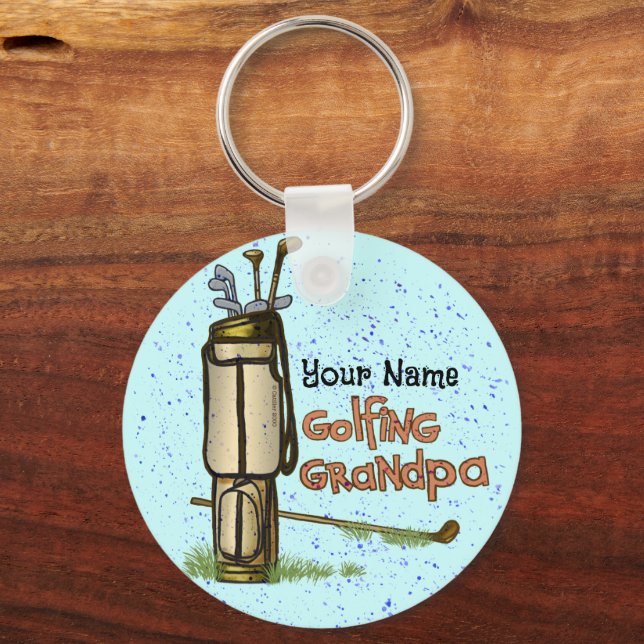 Golfing Grandpa  Keychain (Front)