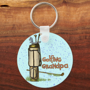 Golfing Grandpa Keychain