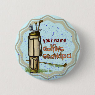 Golfing Grandpa pin button
