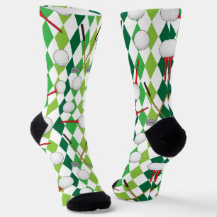 Golfing Green Argyle Diamonds Patterned Socks