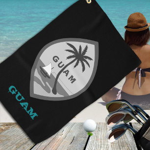 Golfing Guam & Guamaian coat of arms / flag Golf Towel