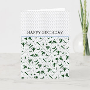 Golfing Happy Birthday Add Own Message  Holiday Card