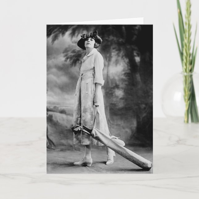 Golfing in Style, 1920s Card (Front)