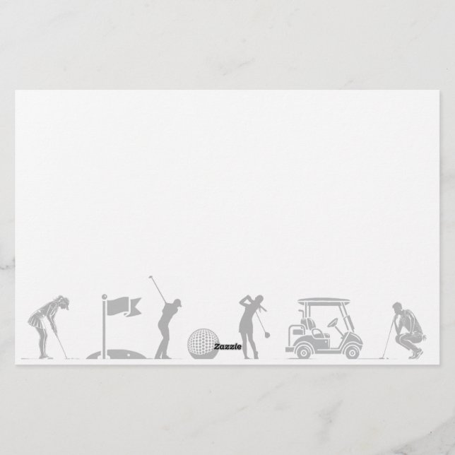 Golfing Journey: From Tee to Green Stationery (Back)