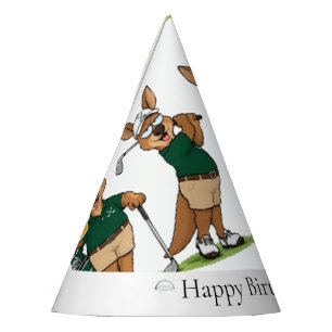 Golfing kangaroo-inspired party hat