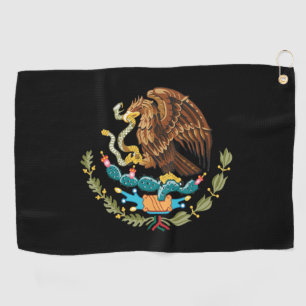 Golfing Mexico & Mexican Eagle coat of arms / flag Golf Towel