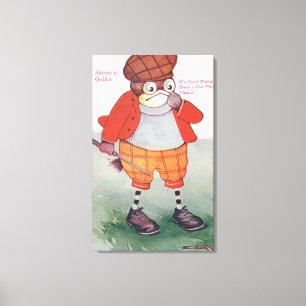 Golfing Owl Noting Silence is Golden Canvas Print