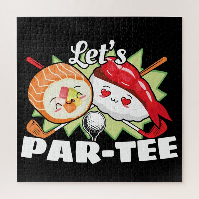 Golfing Party - Lets Par Tee Golf Pun Jigsaw Puzzle (Vertical)