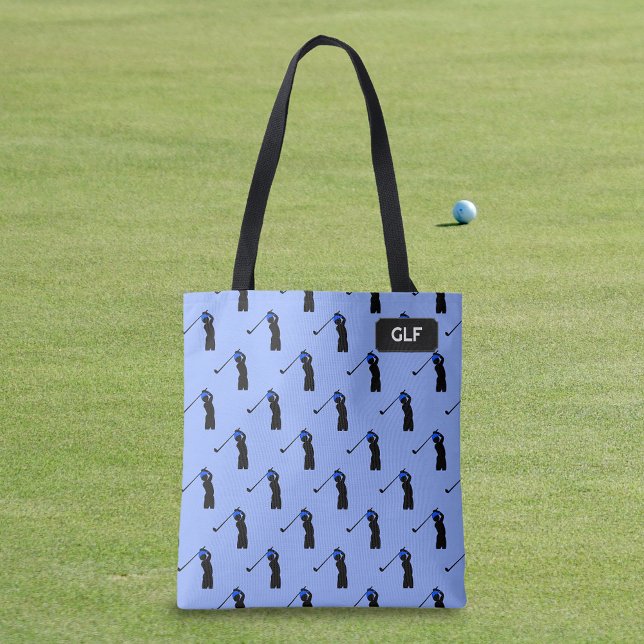 Golfing Pattern - Player and Driver - add initials Tote Bag (Creator Uploaded)