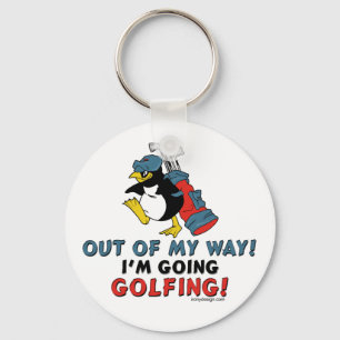 Golfing Penguin Keychain