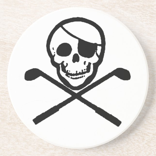 Golfing Pirate Jolly Roger Coasters (Front)