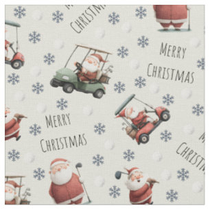 Golfing Santa on Lace Fabric