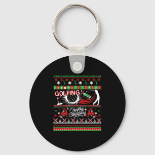 Golfing Shirts - Golfing Christmas Shirts Keychain