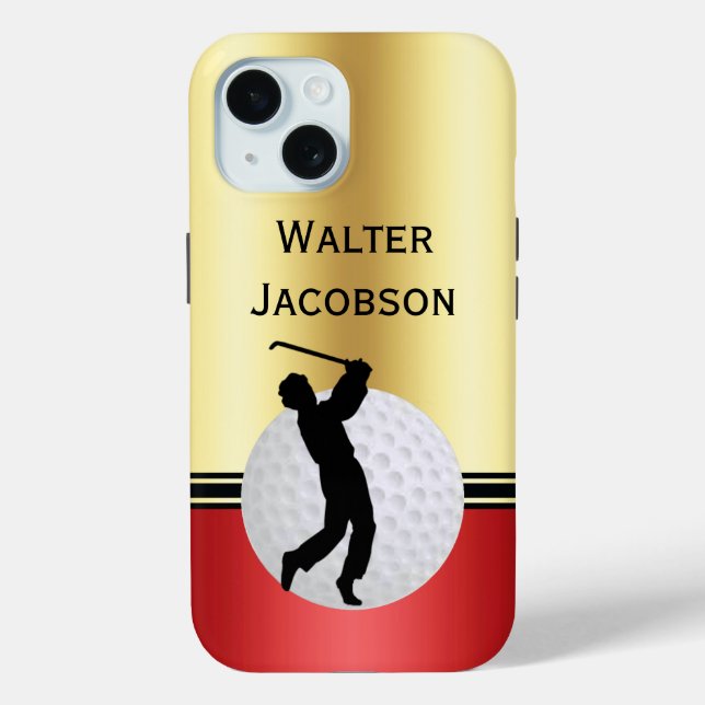 Golfing silhouette Golfer, Ball, Green personalize Case-Mate iPhone Case (Back)