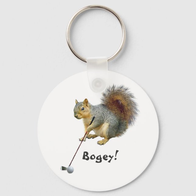 Golfing Squirrel Keychain (Front)