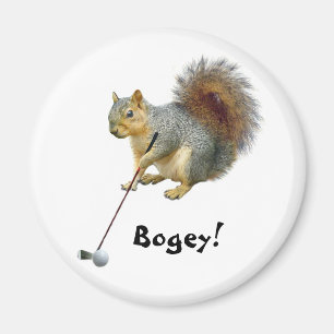 Golfing Squirrel Magnet