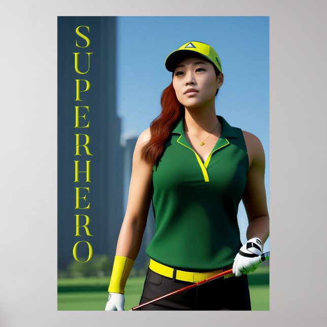 Golfing Superhero Poster (Front)