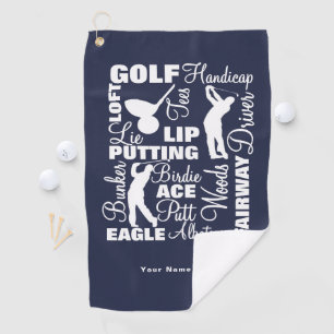 Golfing Terminology Fun Golfers Personalized Golf Towel