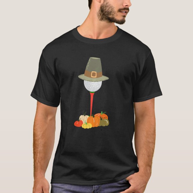 Golfing Thanksgiving Holiday Golf Ball  1 T-Shirt (Front)