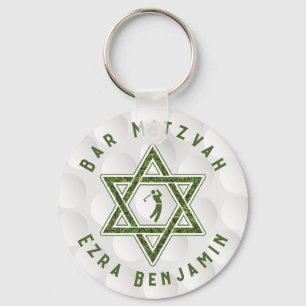 Golfing Theme Golf Bar Mitzvah Keychain