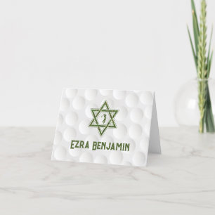 Golfing Theme Golf Bar Mitzvah Thank You Card