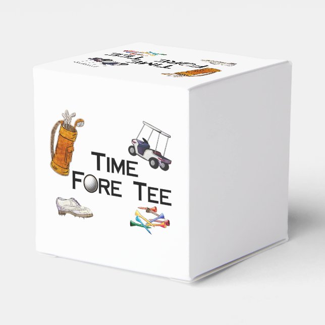 Golfing Time Fore Tee Favor Box (Back Side)