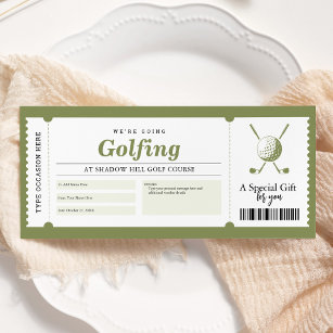 Golfing Trip Gift Certificate Voucher Invitation