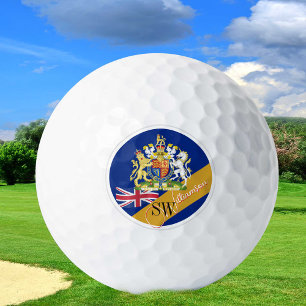 Golfing United Kingdom & Monogram, British Flag Golf Balls