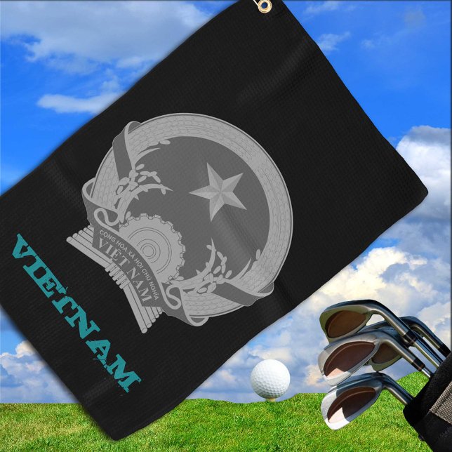 Golfing Vietnam & Vietnamese coat of arms / flag Golf Towel (Creator Uploaded)