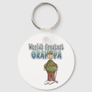 Golfing World's Greatest Grandpa Keychain
