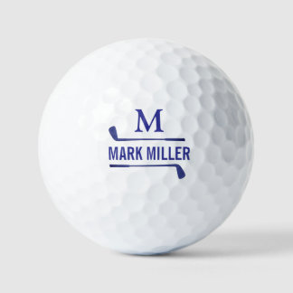 Golfplayer Cool & Custom Blue Monogram Golf Balls
