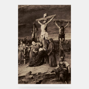 Golgotha site and Jesus by Munkacsy Acrylic Sign