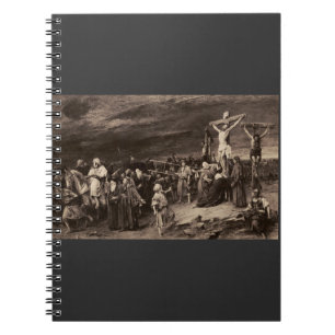 Golgotha site and Jesus by Munkacsy Notebook